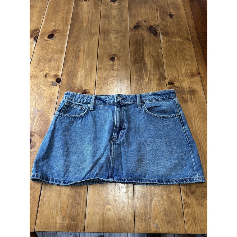 Arizona Jean Co. Women's Blue Denim Mini Skirt Size 14 Classic Style Pockets
